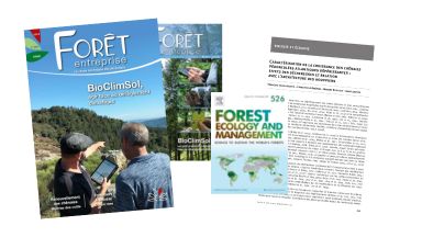 Publications BioClimSol : Forêt-entreprise, Forest ecology and management, Revue forestière française...