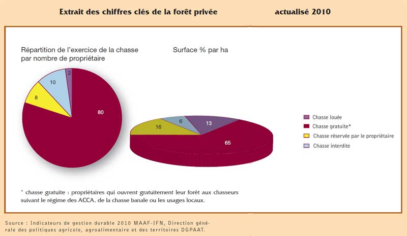 La chasse en chiffres en forêt privée, en 2010