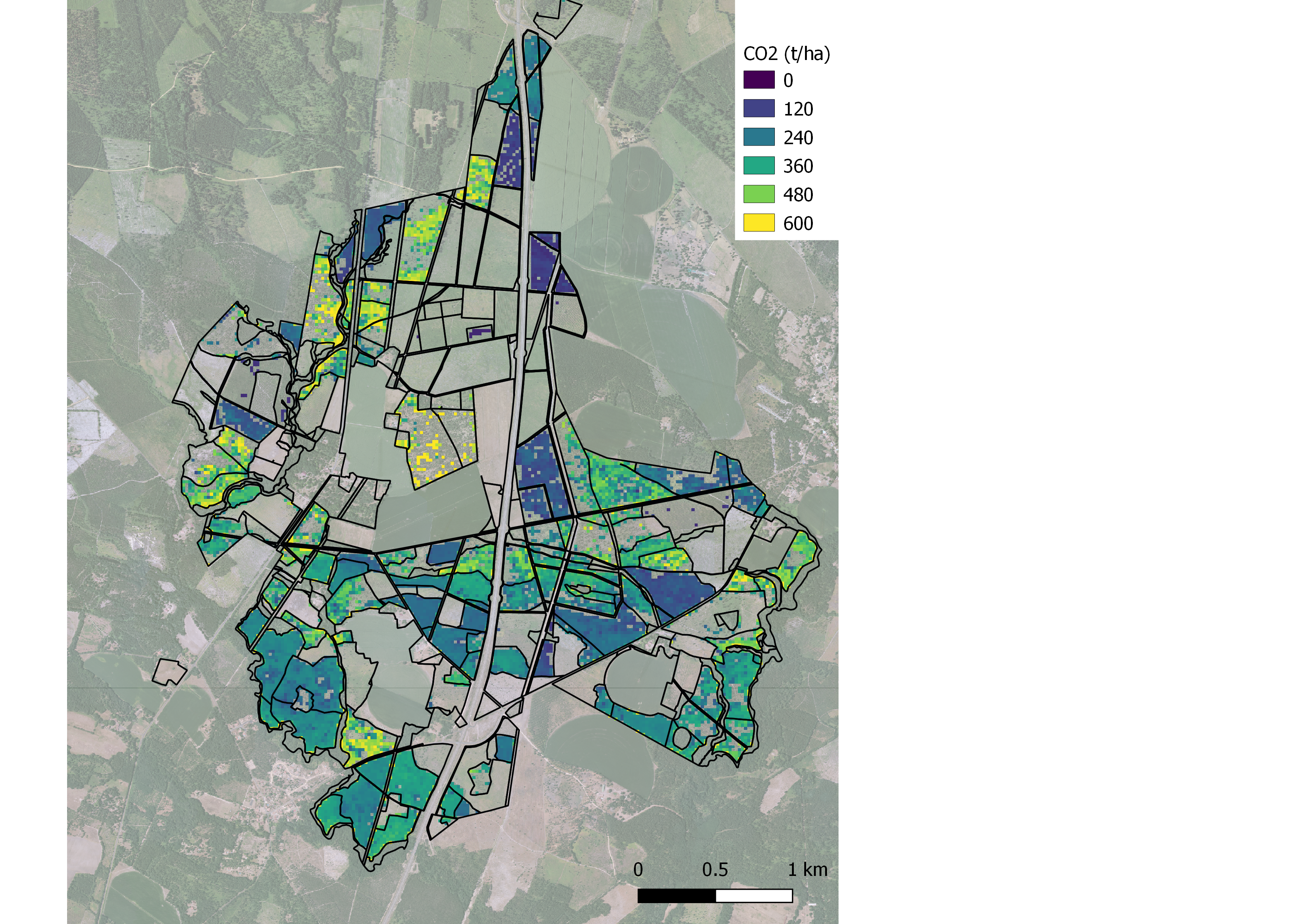 Cartographie des stocks de carbone dans la biomasse aérienne des pins maritimes dans les Landes