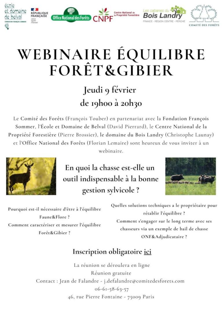 Webinaire Equilibre forêt & gibier 9 février 2023