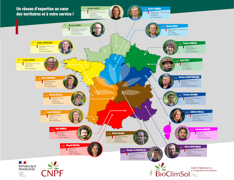 BioClimSol : le réseau de correspondants régionaux du CNPF